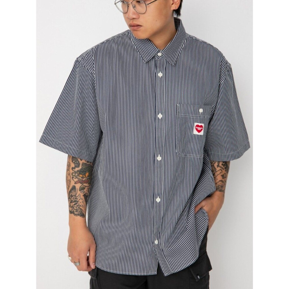 LIKE NEW Carhartt WIP Terrell Stripe Cotton Twill Short Sleeve Button Work Shirt